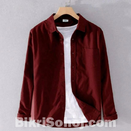 Solid Color Cotton Shirt (Only Shirt)